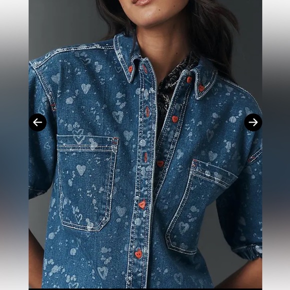 Anthropologie Pilcro Denim Buttondown Shift Dress Size SP - Picture 3 of 12